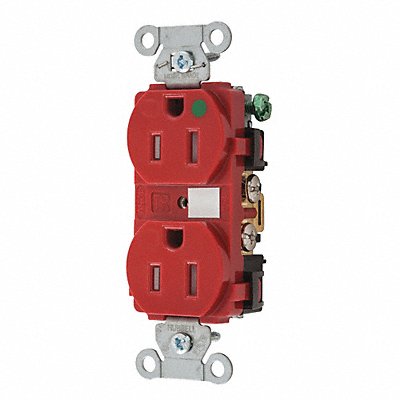 Receptacle Red 15 A 2P3W Back Side 1PK