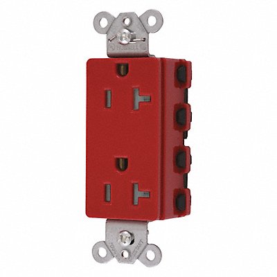 Receptacle Red 20 A 2P3W Back 1PK