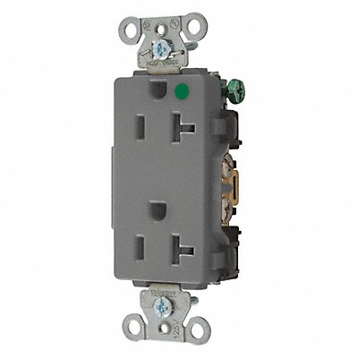 Receptacle Gray 20 A 2P3W Back Side 1PK