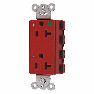 Receptacle Red 1.0 HP 20A 3 Wires Nylon