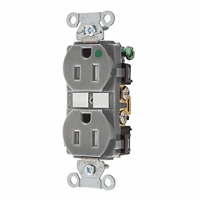 Receptacle Gray 15A 125VAC Duplex Outlet