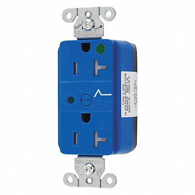Receptacle Blue 20 A 2P3W Back 1PK