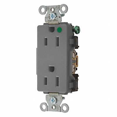 Receptacle Gray 15 A 2P3W Back Side 1PK