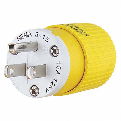 Straight Blade Plug Yellow/White 0.5 HP