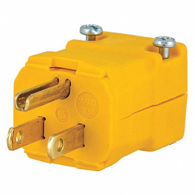 Straight Blade Plug Yellow 0.5 HP 125VAC