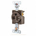 Receptacle Brwn 15A Nylon 1.5 HP 2 Poles