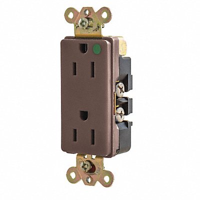 Receptacle Brown Nylon 0.5 HP 2 Poles