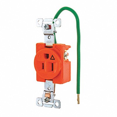 Receptacle Orng 15A Nylon 0.5 HP 3 Wires