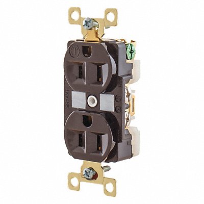 Receptacle Brwn Nylon 0.5 HP 2 Poles