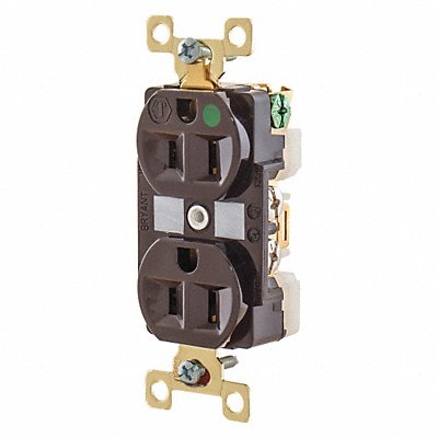 Receptacle Brwn 15A Nylon 0.5 HP 3 Wires