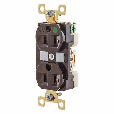 Receptacle Brwn 20A Nylon 1.0 HP 2 Poles