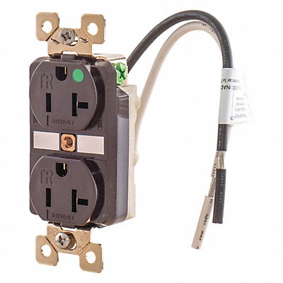 Receptacle Brwn 20A Nylon 2 Poles