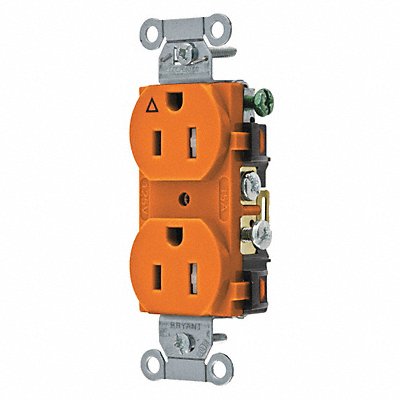 Receptacle Orng 15A Nylon 0.5 HP 2 Poles