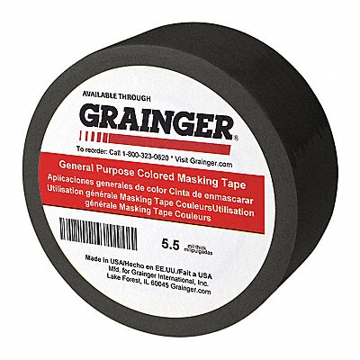 Masking Tape 1/2 W 60 yd L Black PK72