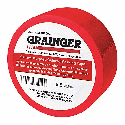 Masking Tape 3/4 W 60 yd L Red PK48