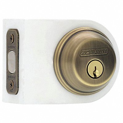 Deadbolt Antique Brass Keyed Different