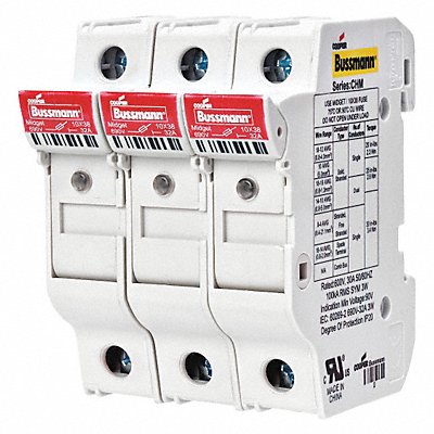 Fuse Block 0 to 30A Midget 3 Pole