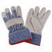 D1575 Leather Gloves Beige/Blue XL