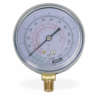 Gauge 2-1/2 In Dia Low Side Blue 250 psi