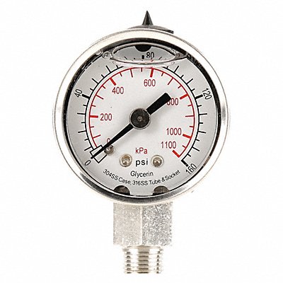 D1355 Pressure Gauge Liquid Filled 1-1/2 In