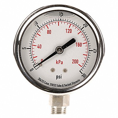 D1364 Pressure Gauge Liquid Filled 2-1/2 In