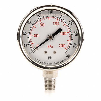 D1364 Pressure Gauge Liquid Filled 2-1/2 In