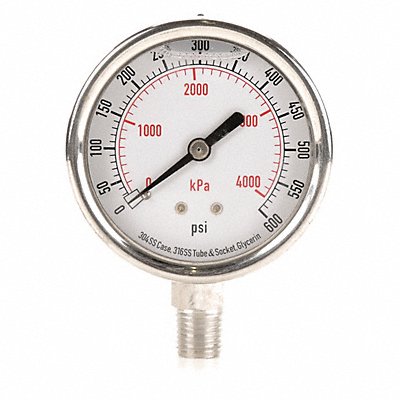 D1364 Pressure Gauge Liquid Filled 2-1/2 In