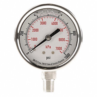 D1364 Pressure Gauge Liquid Filled 2-1/2 In