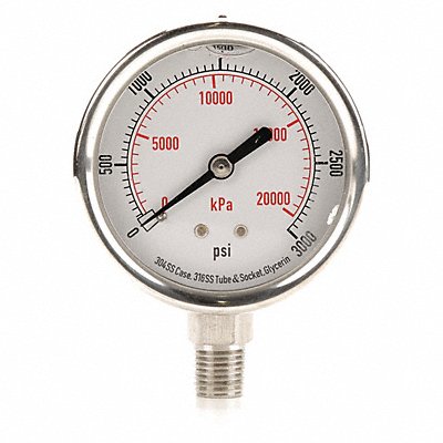 D1364 Pressure Gauge Liquid Filled 2-1/2 In