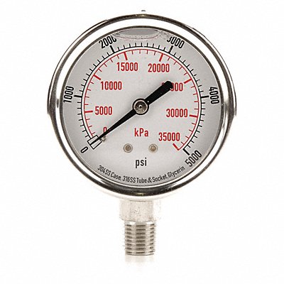 D1364 Pressure Gauge Liquid Filled 2-1/2 In