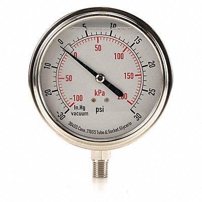 D1368 Compound Gauge Liquid Filled 3-1/2 In