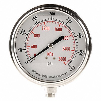 D1368 Pressure Gauge Liquid Filled 3-1/2 In