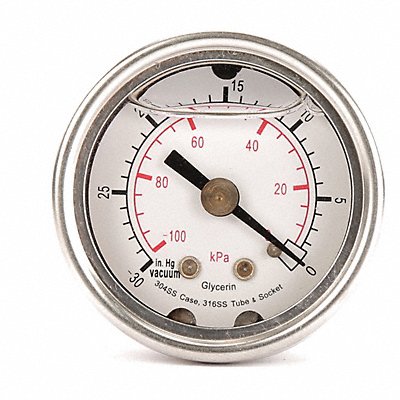 D1356 Pressure Gauge Liquid Filled 1-1/2 In