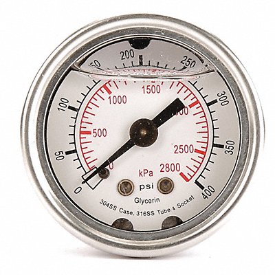 D1356 Pressure Gauge Liquid Filled 1-1/2 In