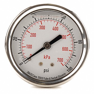 D1365 Pressure Gauge Liquid Filled 2-1/2 In