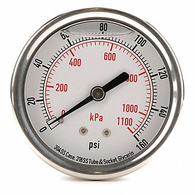 D1365 Pressure Gauge Liquid Filled 2-1/2 In