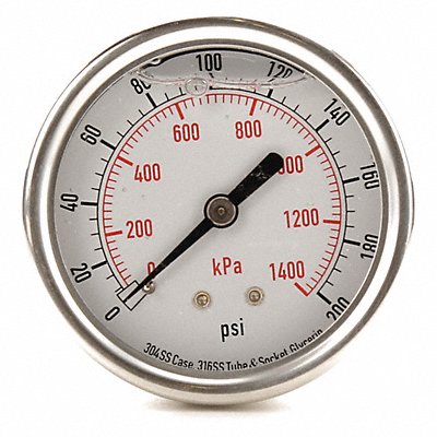 D1365 Pressure Gauge Liquid Filled 2-1/2 In