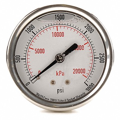 D1365 Pressure Gauge Liquid Filled 2-1/2 In