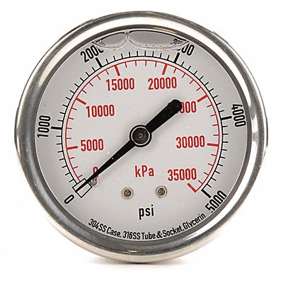 D1365 Pressure Gauge Liquid Filled 2-1/2 In