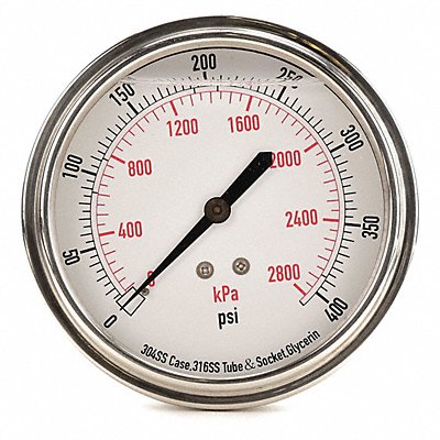 D1369 Pressure Gauge Liquid Filled 3-1/2 In