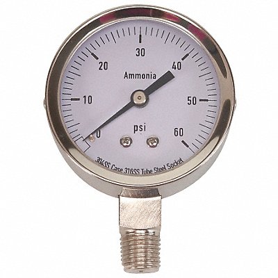 Pressure Gauge Ag Ammonia 2 1/2 In 60Psi