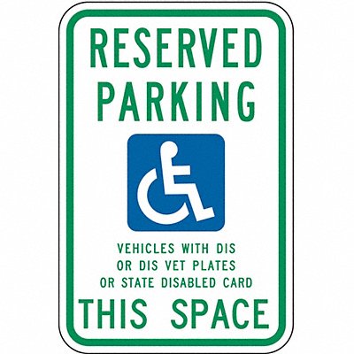 ADA Handicapped Parking Sign 18 x 12 