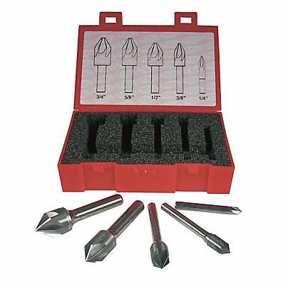 Countersink Set 5 PC 6 FL 82 Deg Carbide