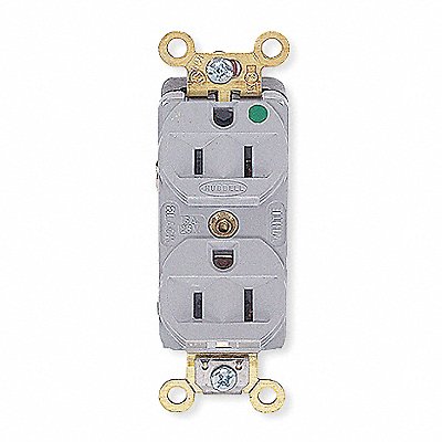 Receptacle Duplex 15A 5-15R 125V Gray