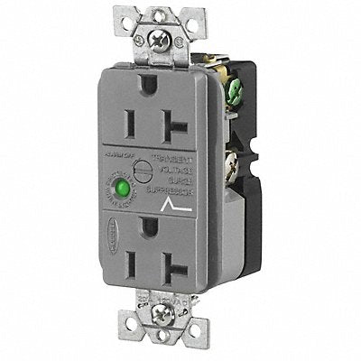 Receptacle Gray 20 A 2P3W Side 1PK