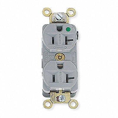 Receptacle Gray 20 A 2P3W Back Side 1PK