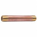 Nipple Red Brass 1 1/2 x 2 In Threaded