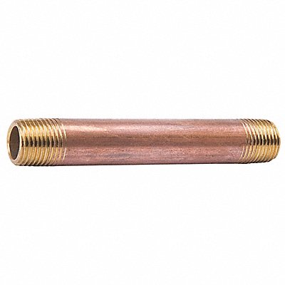 Nipple Red Brass 1 1/4 x 2 In Threaded