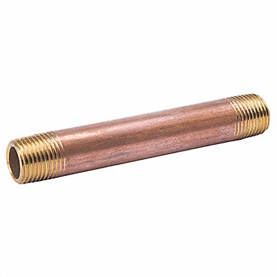 Nipple Red Brass 1/4 x 6 1/2 In