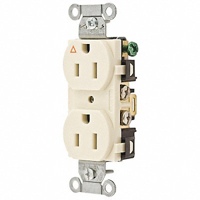Receptacle Ivory 15 A 2P3W Side 1PK